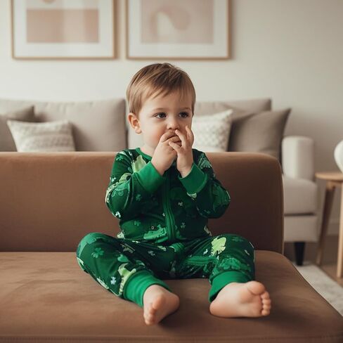 SAYOO Infant Baby Boy Girl Fall Clothes St Patricks Day Lucky Clover Zipped Romper Baby One-piece Jumpsuit 3 6 9 12 18 Months in Saudi Arabia