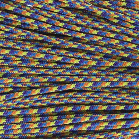 Paracord Planet 275lb Paracord – 3/32 Inch (2.38 mm) Nylon Crafting Cord with 5 Strand Inner Core – Mardi Gras (100 ft) in Saudi Arabia