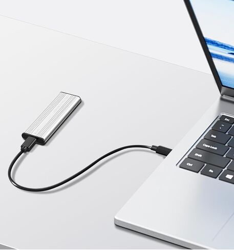 M.2 SATA SSD Enclosure Adapter,USB3.2 Gen1 5Gbps Type-C to SATA NGFF Based M.2 Solid State Drive Adapter Reader,Support B-Key(B+M Key) Silver in Saudi Arabia