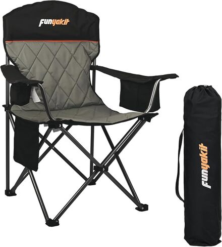 2PC Camping Chairs Portable Chair Folding Chair with Cooler Bag and Cup Holder for Outdoor,Sports,Beach,Fishing, Hiking, Travel, Picnic, Backyard,2PC,Black in Saudi Arabia