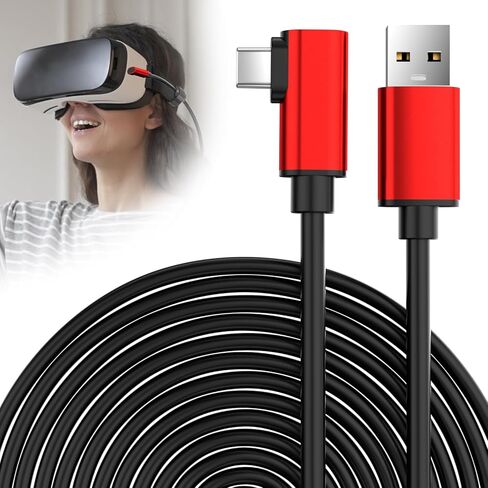 كابل USB C شحن سريع 5A 100W 6.6FT، كابل ربط 16FT لـ Apple Vision Pro، كابل ربط 5 أمتار لجهاز Galaxy XR لـ Oculus for Quest 3 3S 2 Pro، Pico 4، 5M USB 3.1 سلك طويل لسماعات VR PC in Saudi Arabia