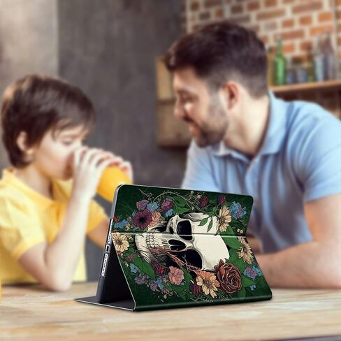 Case for All-New Kindle 11th/12th Generation 6 inch 2022/2024 Release Lightweight Protective PU Leather Smart Stand Cover with Auto Wake Sleep Case - Flower Skull in Saudi Arabia