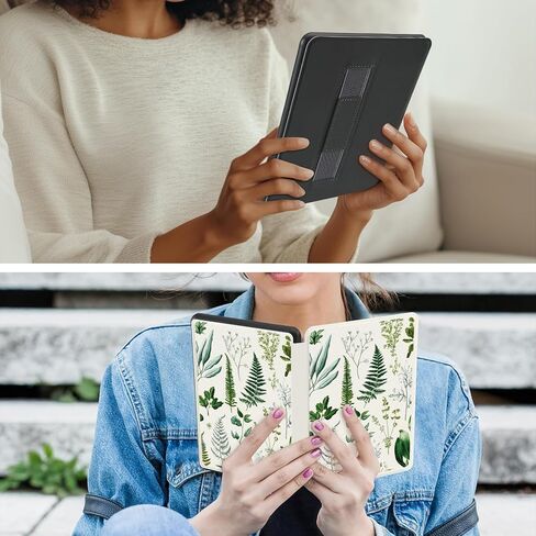 Sage Green Leaf Botanical Plant for 6" Kindle 11th Generation (2024/2022 Release) Slim Fit Lightweight Cover，Auto Sleep/Wake Protective Case for Kindle Basic(Model NO.RS23CV/C2V2L3) in Kuwait