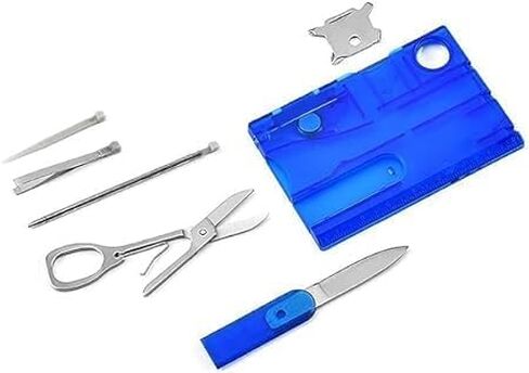 Red Outdoor Survival Bottle Opener Card Multi Tool Outdoor Barbecue Knife Camping Tool Hiking LED Light Magnifier EDC Tool Gear Multitools, Multitools and Accessories in Saudi Arabia