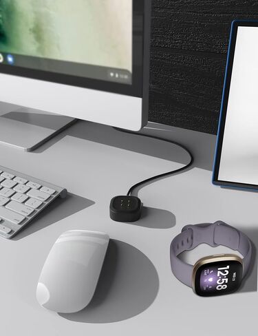 شاحن Sinoacc لساعة Fitbit Sense & Versa 3 الذكية، سلك كابل شحن سريع بديل لساعة Sense/Sense 2/Versa 3/Versa 4 الذكية [1 متر/3.3 قدم] in Saudi Arabia