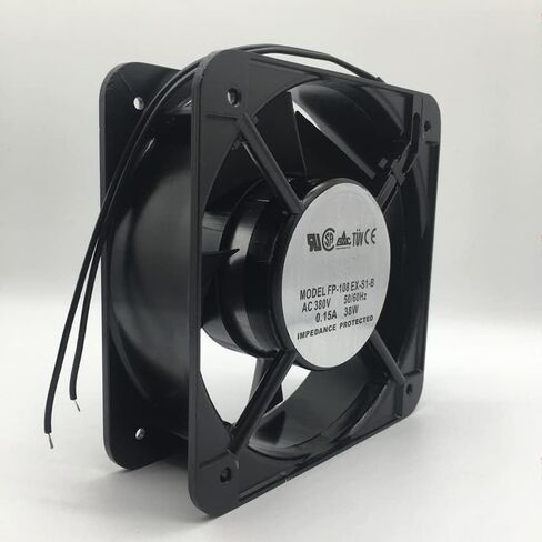 مروحة محورية 380 فولت 38 وات FP-108EX-S1-B مروحة تبريد بخزانة هيكل مربعة مقاس 15 سم in Kuwait