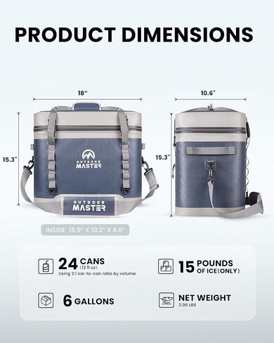 OutdoorMaster Soft Cooler Bag with Leak-Proof Design for Camping, Beach, Travel, Lunch, Drink, Ice in Saudi Arabia