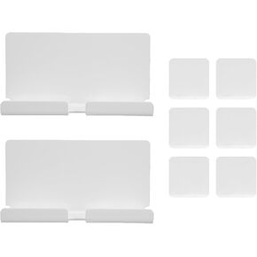 2pcs Acrylic Tablet Wall Bracket Mount Stand Holder with Smooth Grooves for Charging Cords Wall Mounted Tablet Phone Organizer (White) in Kuwait