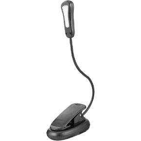 BESPORTBLE LED مشبك ضوء القراءة قابل للتعديل 9 مستويات عاكس الضوء LED مصباح USB قابل للشحن ضوء الكتاب لغرفة النوم والمهاجع استخدام التحكم بذراع واحد باللون الأسود in Kuwait