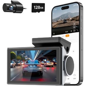 Dash Cam Front Rear, 4K/2K Full HD Dash Camera for Cars, Included 128GB Card, Built-in Wi-Fi GPS, 3" IPS Screen, Night Vision, Wide Angle, WDR, 24H Parking Mode in Saudi Arabia