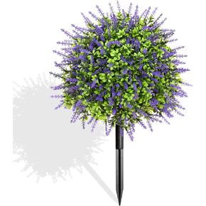 Waipfaru Artificial Plants Outdoor, 2Pcs 23'' Artificial Cedar Topiary with Ground Spike, UV-Resistant Fake Plants Fake Bushes Shrubs for Outdoor Indoor Garden Front Porch Decor in Kuwait
