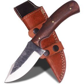 Damascus Steel Bushcraft Knife and Sheath – 6" Fixed Blade Hunting Knife with Sheath for Men – Tactical Survival & Camping Knife for Outdoor Adventure in Saudi Arabia