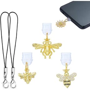 3 قطع من قابس الغبار من النوع C مع المعلقات الذهبية USB C قابس الغبار لمعظم الهواتف وهدايا زينة القراء in Kuwait
