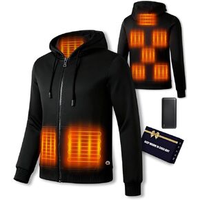 Heated Hoodie for Men Women with Fleece Lining, Hooded Heated Sweatshirt Hoodie with Battery Pack 7.4V 20000mAh in Saudi Arabia