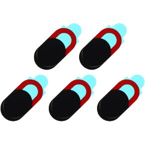 NOLITOY 5Pcs Webcam Cover Privacy Stickers for Laptop Phone Computer, Web Camera Protector Slide, Black Red, Practical Camera Lens Cover for Online Meetings and Video Calls in Kuwait