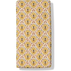 ملاءات سرير الأطفال من Vintage Bees Boho Floral، ملاءة سرير أطفال صفراء على شكل زهور الربيع، غطاء مرتبة سرير مناسب للحديقة الطبيعية لسرير الأطفال القياسي وفراش الأطفال الصغار مقاس 28 بوصة × 52 بوصة in Kuwait