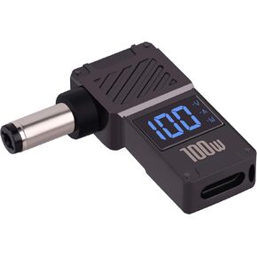 USB C to DC 5.5 x 2.1mm Power Charging Adapter Type C Female to DC 5521 Adapter with Digital Display 100W, for Tablet, PC, IP Camera, Bluetooth Speaker, Webcam Routers in Kuwait