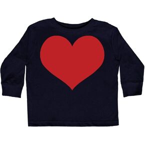 تي شيرت Inktastic Red Heart Valentine للأطفال الصغار بأكمام طويلة in Kuwait