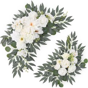 حزمة من قطعتين من زهور قوس الزفاف من شيريكا، زهور اصطناعية لعلامات الترحيب بالزفاف، ديكور خلفية، ترتيبات إكليل الزهور الخضراء من أجل قطع مركزية للطاولة ونافذة رف الحائط in Kuwait