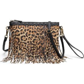 B BRENTANO Vegan Fringed Crossbody Bag with removable Strap, Western style Fringe Purse. in Kuwait