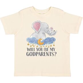 تي شيرت Inktastic Will You Be My Godparents اللطيف على شكل فيلة وقمر للأطفال الصغار in Kuwait