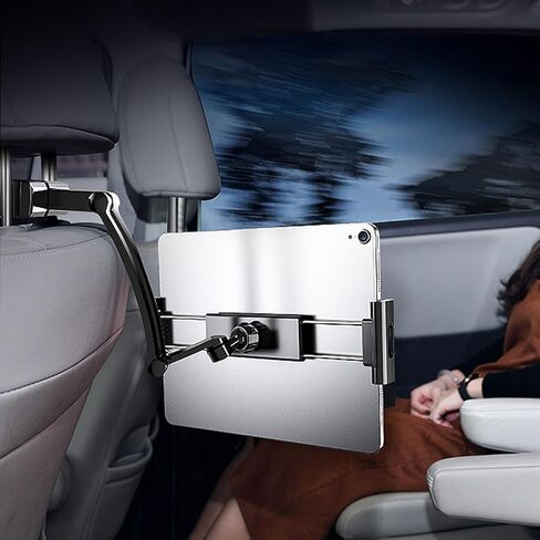 Car Headrest Tablet Holder, 3 in 1 Extension Arm, 360 Rotating Tablet Car Mount for Back Seat, Road Trip Essentials, for 4.7 to 12.9 inch Wide Devices in Saudi Arabia