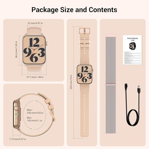 ساعة ذكية للنساء والرجال، ساعة لياقة بدنية عالية الدقة مقاس 1.91 بوصة مع مصباح يدوي LED، أكثر من 100 وضع رياضي لتتبع اللياقة البدنية، ساعة نسائية لمعدل ضربات القلب/النوم/الحيض، مقاومة للماء IP68، ساعة نسائية لنظام Android/IOS in Kuwait