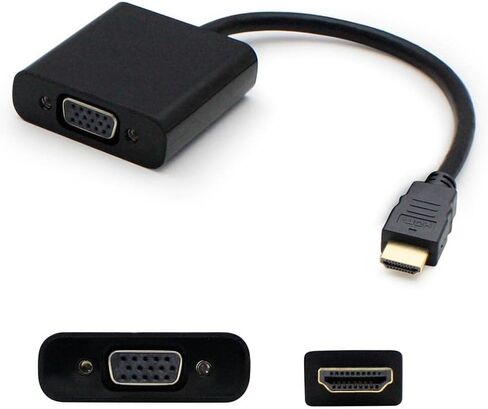 محول AddOn Lenovo 0B47069 متوافق مع HDMI 1.3 ذكر إلى VGA أنثى أسود نشط لدقة تصل إلى 1920x1200 (WUXGA) in Kuwait