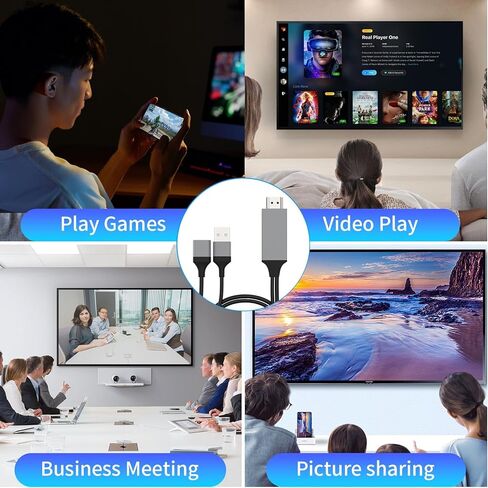 Universal HDMI Adapter for Phone to TV, Phone HDMI Cable, Plug and Play HD Screen Mirroring Adapter for Samsung/iPhone/LG/Motorola/Pixel etc in Saudi Arabia