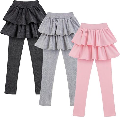 Girls School Uniform Pants Leggings with Skirt Cotton Kids Winter Warm Toddler Tutu Pants in Saudi Arabia