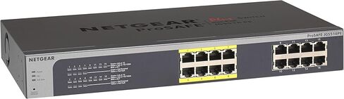 NETGEAR JGS516PE-100NAS 16-Port Gigabit Rackmount Smart Managed Plus Switch, 85w 8xPoE, ProSAFE Lifetime Protection in Saudi Arabia