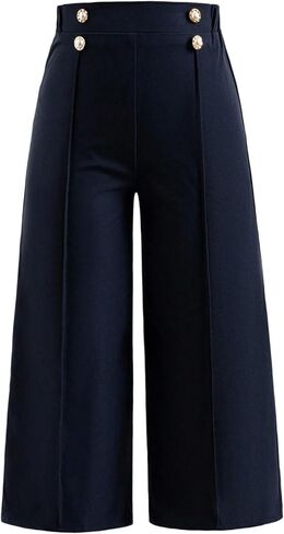 WDIRARA Toddler Girl's Wide Leg Pants Button High Waisted Long Trousers in Saudi Arabia