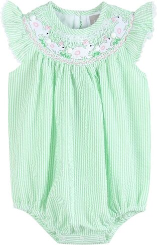 Lil cactus Girls Baby and Toddler Easter Bunny Smocked Romper in Saudi Arabia