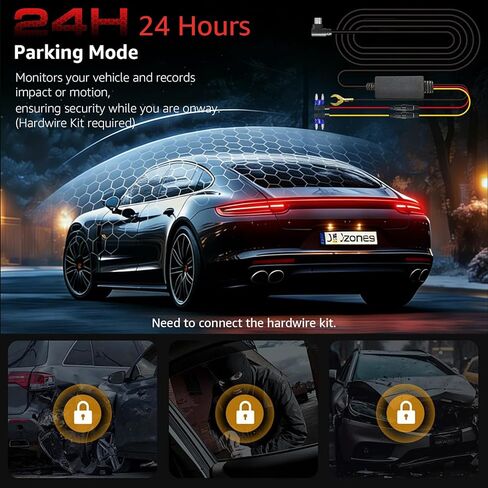 4K+2K Dash Cam Front and Rear,3.69" Touch Screen, Built-in GPS, G-Sensor, Night Vision, Loop Recording,5.8GHz WiFi 170°Wide Angle, 24H Parking Mode, Free 128GB Card Included,Support 256GB Max in Saudi Arabia
