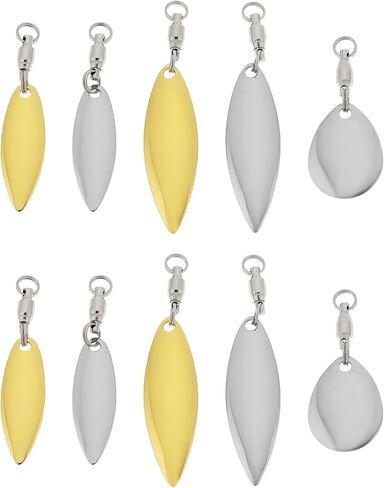 25PCS Fishing Tail Spinner with Ball Bearing Swivel Willow Leaf and Water Drop DIY Fishing Lures Accessories 32x10mm 25x8mm 18x14mm Gold Silver in Saudi Arabia