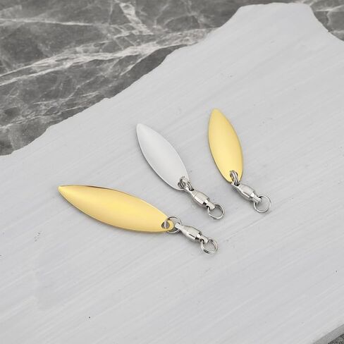 25PCS Fishing Tail Spinner with Ball Bearing Swivel Willow Leaf and Water Drop DIY Fishing Lures Accessories 32x10mm 25x8mm 18x14mm Gold Silver in Saudi Arabia