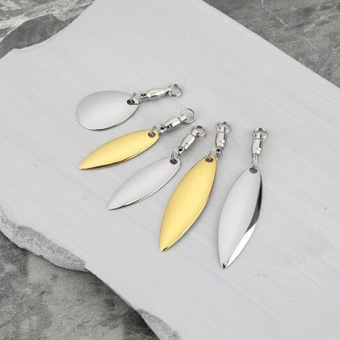 25PCS Fishing Tail Spinner with Ball Bearing Swivel Willow Leaf and Water Drop DIY Fishing Lures Accessories 32x10mm 25x8mm 18x14mm Gold Silver in Saudi Arabia