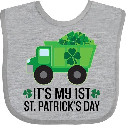 inktastic 1st St Patricks Day Construction Truck Shamrocks Baby Bib in Saudi Arabia