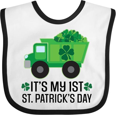 inktastic 1st St Patricks Day Construction Truck Shamrocks Baby Bib in Saudi Arabia
