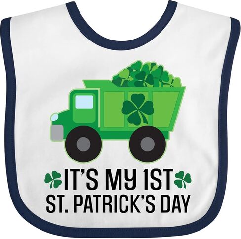 inktastic 1st St Patricks Day Construction Truck Shamrocks Baby Bib in Saudi Arabia