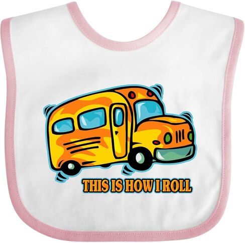 Inktastic How I Roll Baby Bus Bib Bib in Saudi Arabia