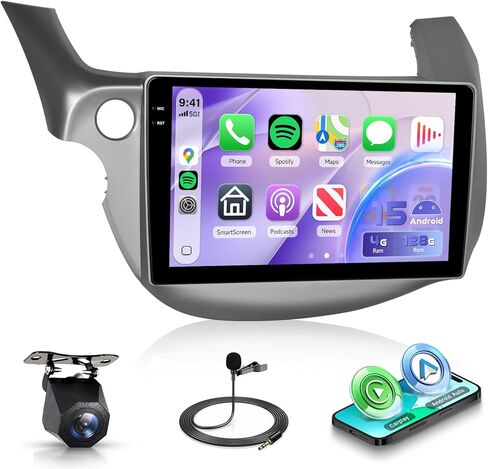 8 Core 2G+64G Car Radio Stereo for Honda Fit 2008-2013 Wireless Carplay Android Auto ، Podofo 10.1 inch 1280 * 720p IPS Screen Android 13 GPS WiFi Bluetooth DSP SWC Camera in Kuwait