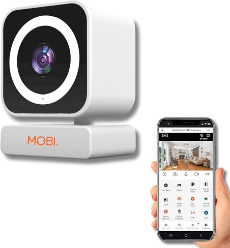MOBI Connect Indoor Monitoring Camera with Two-Way Audio and 90 Degree Field of View, Night Vision, Motion Detection, Bluetooth and Wi-Fi Connectivity, Smart App Connection with Alerts in Saudi Arabia