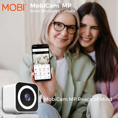 MOBI Connect Indoor Monitoring Camera with Two-Way Audio and 90 Degree Field of View, Night Vision, Motion Detection, Bluetooth and Wi-Fi Connectivity, Smart App Connection with Alerts in Saudi Arabia