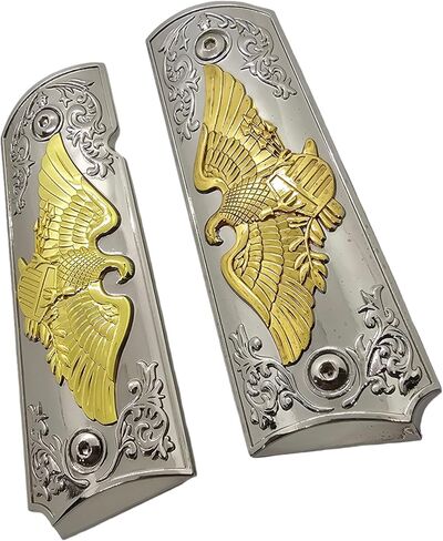 1911 Full-Size Metal Grips for Kimber, Colt, Rock Island, Springfield, Taurus, and Clones 1911 Full-Size Grips (Government/Commander) â.“ Gold & Silver Bald Eagle, Ornate Scrollwork, Ambi-Cut in Saudi Arabia