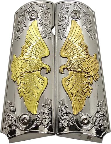 1911 Full-Size Metal Grips for Kimber, Colt, Rock Island, Springfield, Taurus, and Clones 1911 Full-Size Grips (Government/Commander) â.“ Gold & Silver Bald Eagle, Ornate Scrollwork, Ambi-Cut in Saudi Arabia