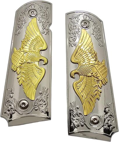 1911 Full-Size Metal Grips for Kimber, Colt, Rock Island, Springfield, Taurus, and Clones 1911 Full-Size Grips (Government/Commander) â.“ Gold & Silver Bald Eagle, Ornate Scrollwork, Ambi-Cut in Saudi Arabia