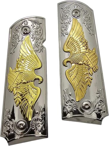 1911 Full-Size Metal Grips for Kimber, Colt, Rock Island, Springfield, Taurus, and Clones 1911 Full-Size Grips (Government/Commander) â.“ Gold & Silver Bald Eagle, Ornate Scrollwork, Ambi-Cut in Saudi Arabia