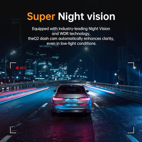 Dash Cam Front Rear, 4K/2K Full HD Dash Camera for Cars, Included 128GB Card, Built-in Wi-Fi GPS, 3" IPS Screen, Night Vision, Wide Angle, WDR, 24H Parking Mode in Saudi Arabia