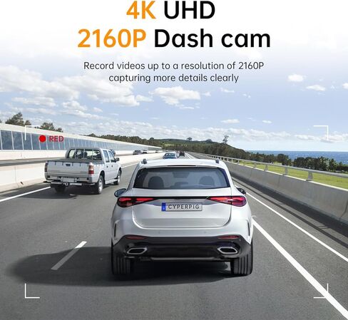 Dash Cam Front Rear, 4K/2K Full HD Dash Camera for Cars, Included 128GB Card, Built-in Wi-Fi GPS, 3" IPS Screen, Night Vision, Wide Angle, WDR, 24H Parking Mode in Saudi Arabia